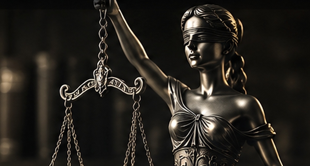 Representação da Justiça com balança